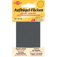 KLEIBER Patch thermocollant Zephir, 300 x 60 mm, gris...