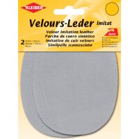 KLEIBER Patch thermocollant en velours, ovale, gris clair