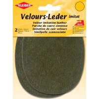 KLEIBER Patch thermocollant en velours, ovale, gris clair