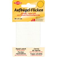KLEIBER Zephir-Aufbügel-Flicken, 300 x 60 mm, weiss