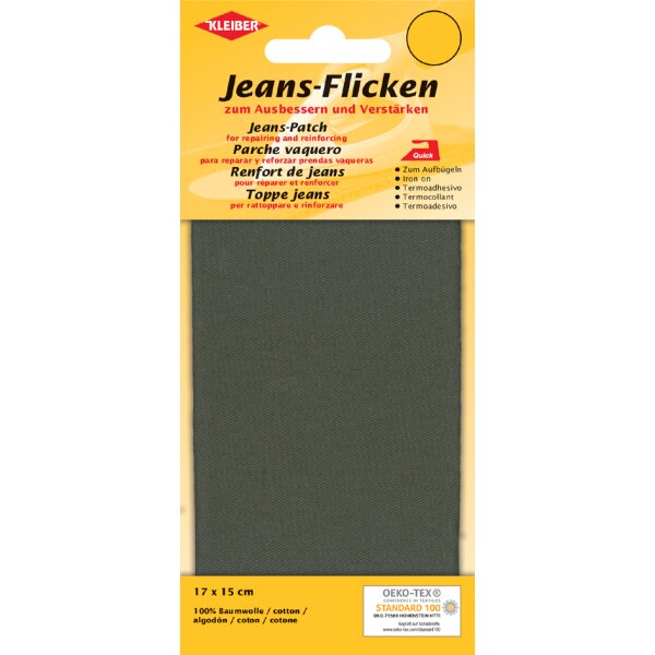 KLEIBER Jeans-B&uuml;gelflicken, 170 x 150 mm, oliv