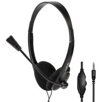 LogiLink Casque stéréo, avec microphone, noir