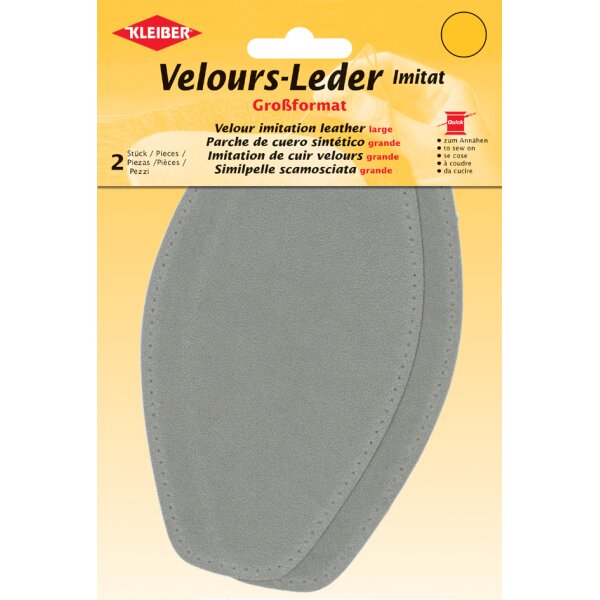 KLEIBER Patch imitation cuir velours, 185x95 mm, brun fonc&eacute;