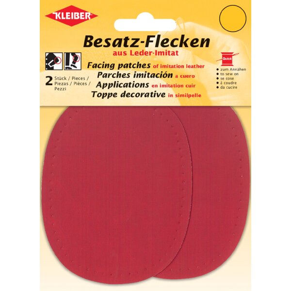 KLEIBER Patch &agrave; coudre ovale, 110 x 85 mm, rouge