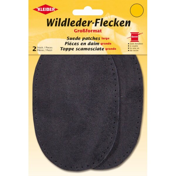 KLEIBER Patch &agrave; coudre en daim, 155 x 100 mm, brun fonc&eacute;