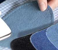 KLEIBER Jeans-Bügelflecken oval, 130 x 100 mm, mittelblau