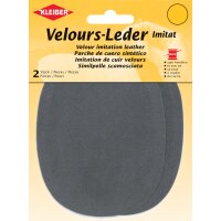 KLEIBER Patch imitation cuir velours, 130x100 mm, gris moyen