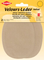 KLEIBER Patch imitation cuir velours, 130x100 mm, sable