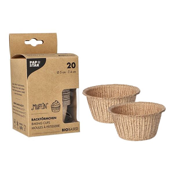 PAPSTAR Moule à muffin, en coques de cacao, 50 mm, naturel