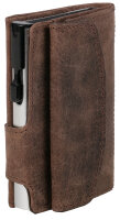 CLICKSAFE Porte-monnaie avec porte-cartes, cuir Hunter, brun