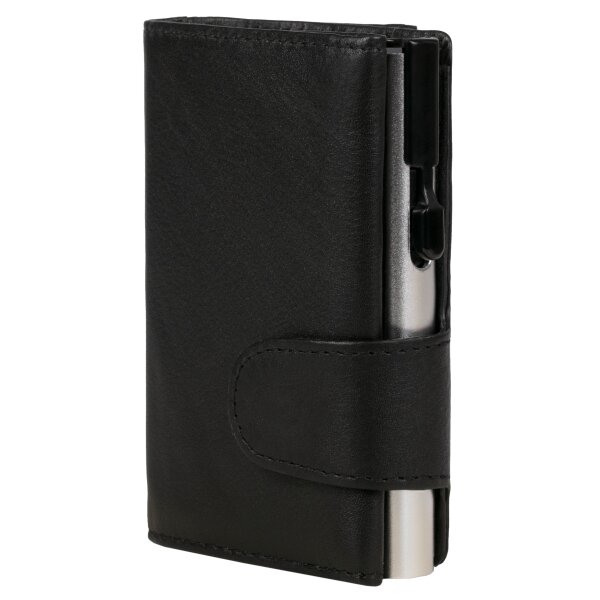 CLICKSAFE Porte-monnaie avec porte-cartes, cuir Nappa, noir/