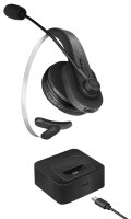 LogiLink Bluetooth 5.0 Mono Headset mit Ladestation, schwarz