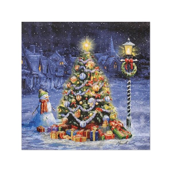 PAPSTAR Serviette à motif de Noël Forest Snowmen