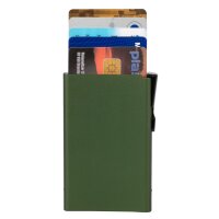 CLICKSAFE Porte-cartes avec bouton-poussoir & RFID, vert