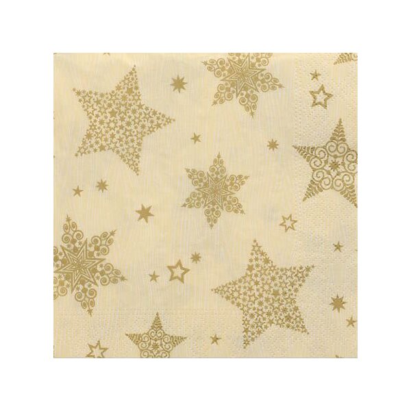PAPSTAR Serviette à motif de Noël Christmas Shine, crème