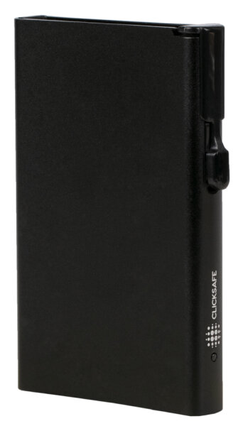 CLICKSAFE Kartenetui mit Clickbutton & RFID Schutz, schwarz