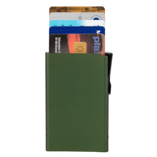 CLICKSAFE Porte-cartes avec bouton-poussoir & RFID, noir