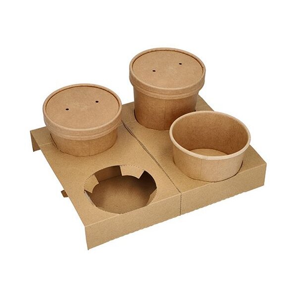 PAPSTAR Porte-gobelets pure, en carton, pour 4 bols