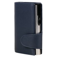 CLICKSAFE Porte-monnaie avec porte-cartes, simili cuir, bleu