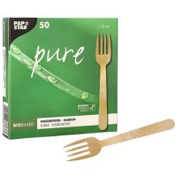 PAPSTAR Fingerfood-Gabeln "pure", 120 mm, natur