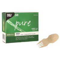 PAPSTAR Fourchette et cuillère 2en1 pure, 85 mm,...