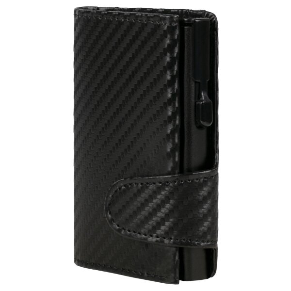CLICKSAFE Porte-monnaie avec porte-cartes, simili cuir, noir