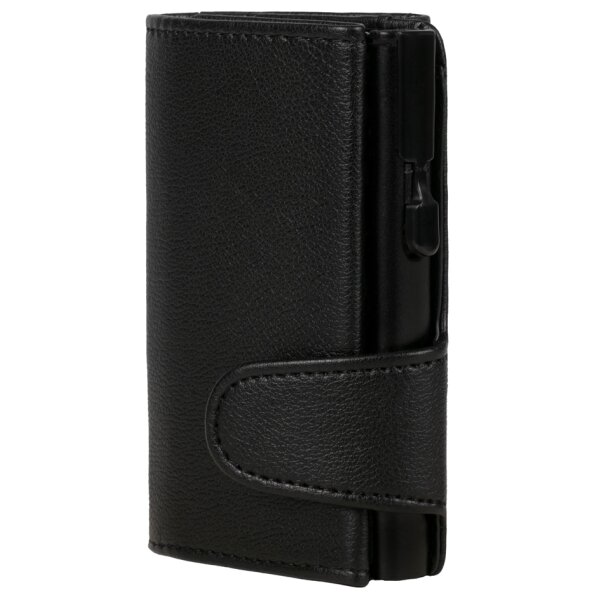 CLICKSAFE Porte-monnaie avec porte-cartes, simili cuir, noir