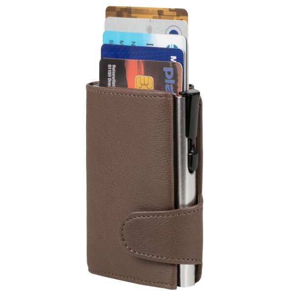 CLICKSAFE Porte-monnaie avec porte-cartes, simili cuir, noir