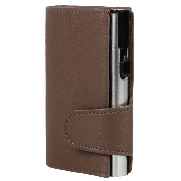 CLICKSAFE Porte-monnaie avec porte-cartes, simili cuir, noir