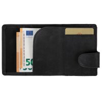 CLICKSAFE Porte-monnaie avec porte-cartes, simili cuir, noir