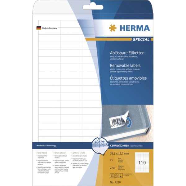 HERMA Etiquette universelle SPECIAL, 38,1 x 21,2 mm, blanc