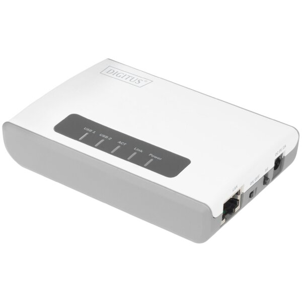 DIGITUS Serveur r&eacute;seau multifonctions sans fil 2 ports USB
