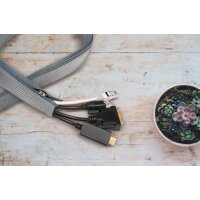 LogiLink Gaine pour câble avec fermeture zip, 2,0 m, gris