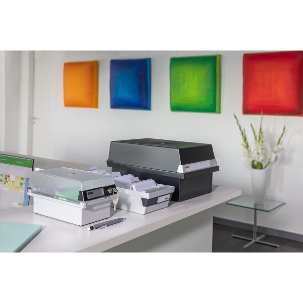 HAN Karteikasten für 800 Karten, A6 quer, lichtgrau