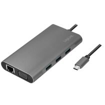 LogiLink USB 3.2 Multifunktionshub, 10-Port, USB-C, silber