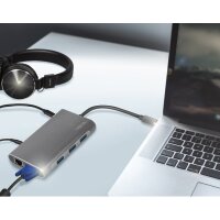 LogiLink Station daccueil USB 3.2, 10 ports, USB-C, argent