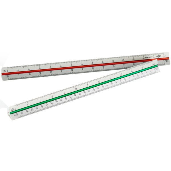 WEDO Dreikant-Massstab Architekt, aus Aluminium, silber