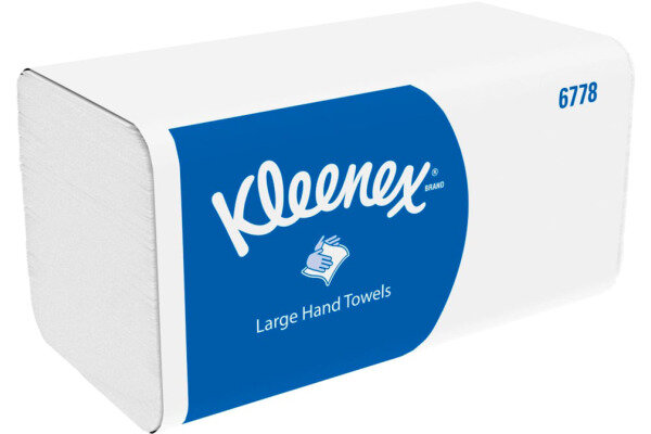 KLEENEX Serviettes 2x 21,5x31,8cm 6778 blanc, W-pliage 15x124 flls.