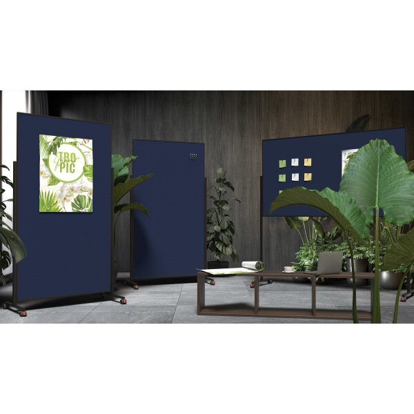 MAGNETOPLAN Design-Moderatorentafel VP 1181214 dunkelblau, Filz 1000x1800mm