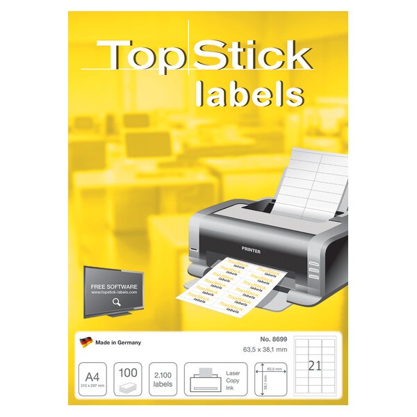 TOP STICK Universal-Etiketten, 199,6 x 143,5 mm, weiss