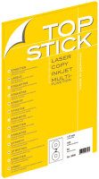 TOP STICK Etiquette CD Maxi, diamètre: 117 mm, blanc