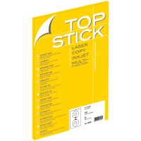 TOP STICK Etiquette CD Maxi, diamètre: 117 mm, blanc