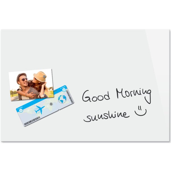 Be!Board Tableau magnétique en verre (L)600x(H)400 mm, blanc