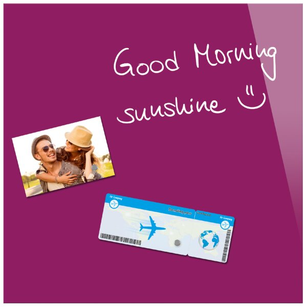 Be!Board Tableau magnétique en verre (L)450x(H)450 mm,violet