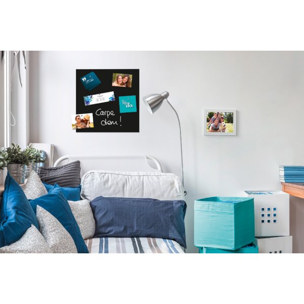 Be!Board Tableau magnétique en verre (L)450x(H)450 mm, noir