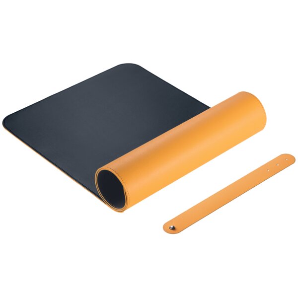 sigel Sous-main, similicuir, enroulable, jaune/gris