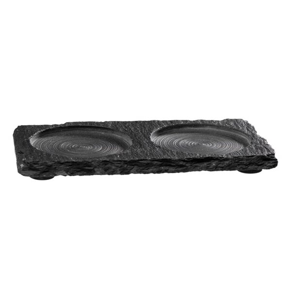 APS Plat en ardoise naturelle/soucoupe, (L)150 x (P)80 mm