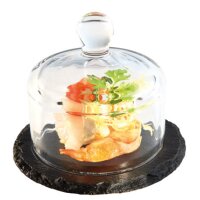 APS Naturschieferplatte mit Glashaube, Durchmesser: 105 mm