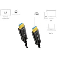 LogiLink Câble de fibre optique hybride HDMI AOC, 20 m