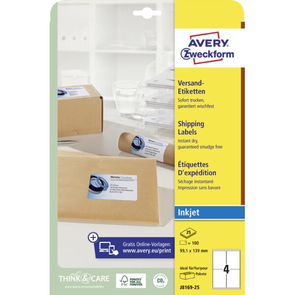 AVERY Zweckform Etiquette dexpédition, 99,1 x 139 mm, blanc